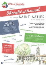Marché artisanal à Saint-Astier sous la halle juillet et août 2021
