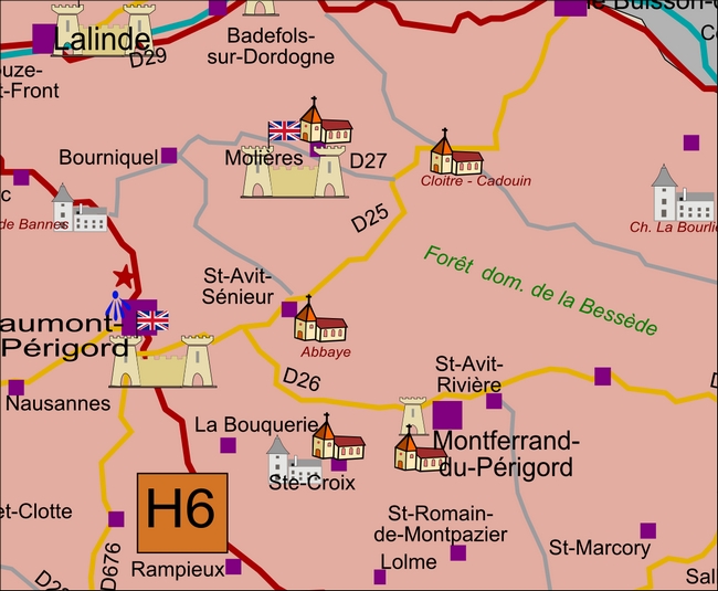 carte Périgord H6 Molières Montferrand-du-Périgord Naussannes Saint-Avit-Rivière Saint-Avit-Sénieur Sainte-Croix