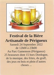 Affiche Festival de la Bière Artisanale de Périgueux 2022