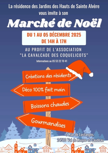 Affiche Marché de Noël des jardins des Hauts de Sasint-Alvère 2025