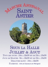 Marché artisanal à Saint-Astier sous la halle juillet et août 2020